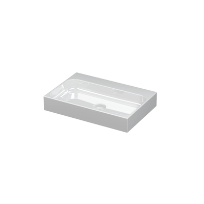 INK Unit wastafel - 60x40x10cm - 1 wasbak - 0 kraangaten - porselein wit glans