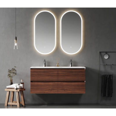 Saniclass Terra Wastafelonderkast - 120cm - 4 lades - kastanje