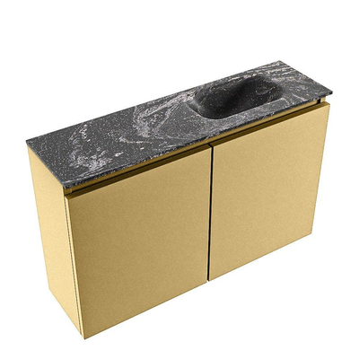 MONDIAZ TURE-DLUX 80cm toiletmeubel Oro. EDEN wastafel Lava positie rechts. Zonder kraangat.