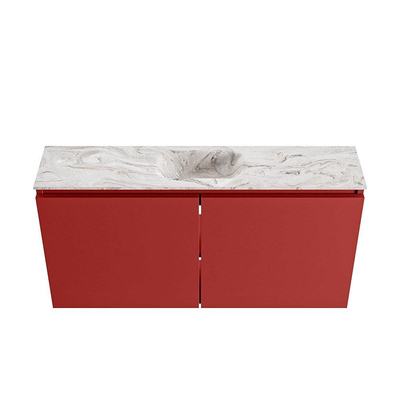 MONDIAZ TURE-DLUX 100cm toiletmeubel Fire. EDEN wastafel Glace positie midden. Zonder kraangat.