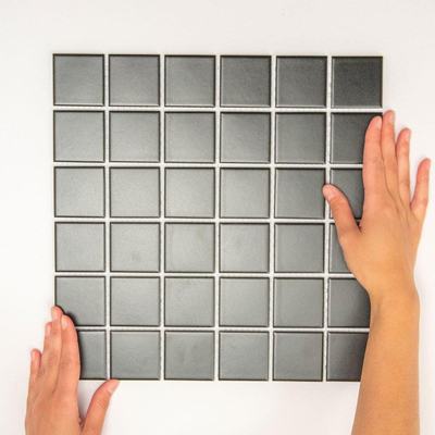 La mosaïque Mosaic Factory Barcelona - 30,9x30,9cm - carrelage mural et de sol - Carré - Porcelaine Noir Mat