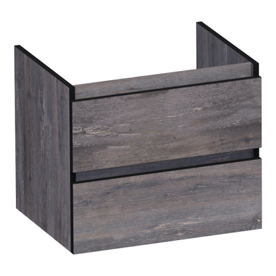 BRAUER Joy Edge wastafelonderkast 60 2 softclose lades - greeploos - 1 sifon uitsparing - Driftwood