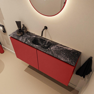MONDIAZ TURE-DLUX 100cm toiletmeubel Fire. EDEN wastafel Lava positie midden. Zonder kraangat.