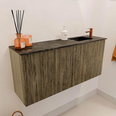 Mondiaz JOYA-DLUX 90cm toiletmeubel - kleur Dusk - Wastafel FAYE positie Rechts 1 kraangat kleur Lava.