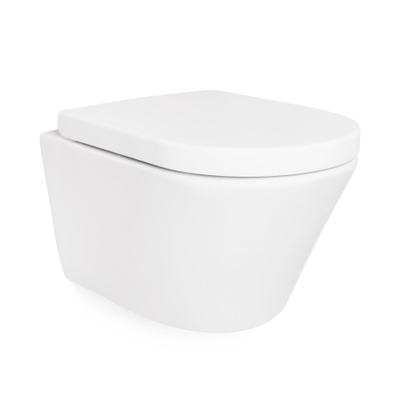 Wiesbaden Vesta hangtoilet – verdekte bevestiging – diepte 52 cm – met softclose zitting – glans wit