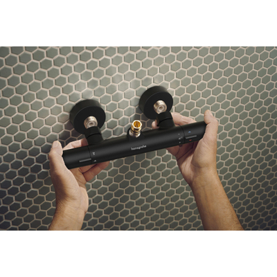 Hansgrohe Activera Q colonne de douche - 29x18cm - thermostatique - ecosmart - noir mat