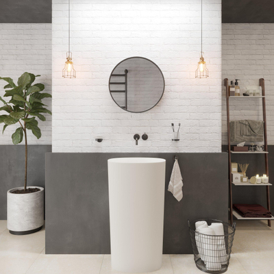Ideavit Solidcliff lavabo à poser 50x35x90cm Solid surface blanc mat