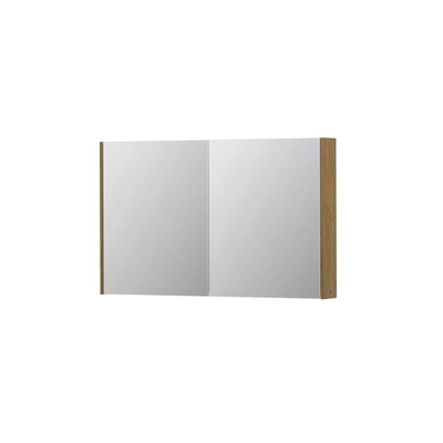 INK SPK2 spiegelkast – 120x74x14 cm – 2 deuren, dubbelzijdige spiegeldeuren – Fineer Natur mat