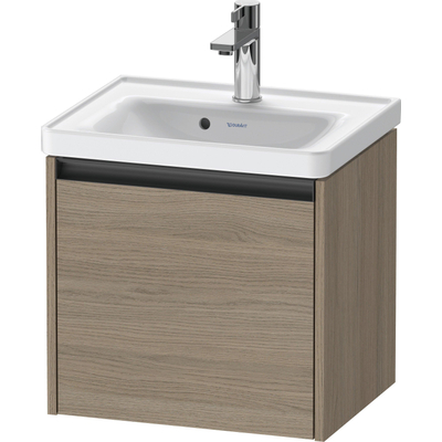 Duravit Ketho.2 Wastafelonderbouwkast - met 1 lade - 48.4x37.5x44cm - met greep antraciet - eiken terra mat