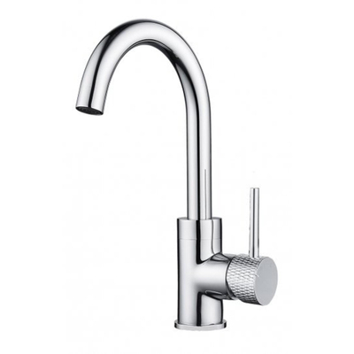 Wiesbaden Ribbd Mitigeur lavabo avec bec pivotant et coldstart chrome