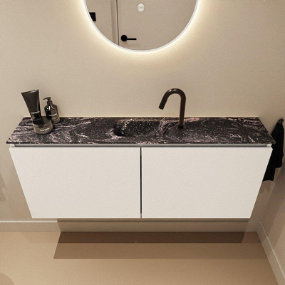MONDIAZ TURE-DLUX 120cm toiletmeubel Talc. EDEN wastafel Lava positie midden. Met 1 kraangat.