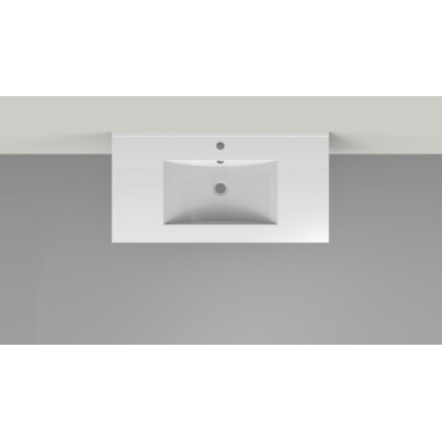 Arcqua Pakaru wastafel 91x46cm met overloopgat 1 kraangat 1 wasbak keramiek glans wit