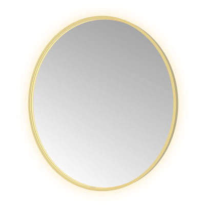 Hotbath &MORE Spiegel Round - diameter 100cm - direct en indirect LED - spiegelverwarming - dimbaar - met afstandsbediening - PVD - geborsteld messing goud