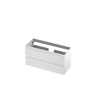 INK Wastafelonderkast - 100x40x52cm - 2 lades - greeploos - MDF lak - Mat wit