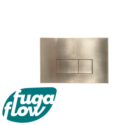 FugaFlow Metal Bedieningsplaat - bedieningspaneel voor Geberit UP320 inbouwreservoir - dualflush - rechthoekige knoppen - metaal goud geborsteld - Black Friday -