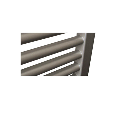 Sanicare Elektrische Radiator - 111.8x60cm - 730W - design - thermostaat - zwart - rechtsonder - inox look (zilver)