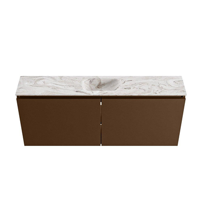 MONDIAZ TURE-DLUX 120cm toiletmeubel Rust. EDEN wastafel Glace positie midden. Zonder kraangat.