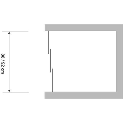 Plieger Economy schuifdeur 3 delig acryl 90x185cm (afstelbaar van 88 tot 94cm breed) wit profiel