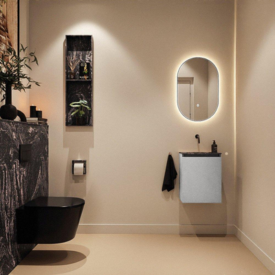MONDIAZ TURE-DLUX Meuble toilette - 40cm - Plata - EDEN - vasque Lava - position centrale - sans trou de robinet