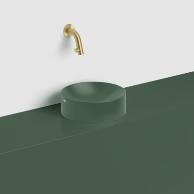Clou Vale fontein 22cm Keramiek rond zonder kranenbank mat pijnboom groen