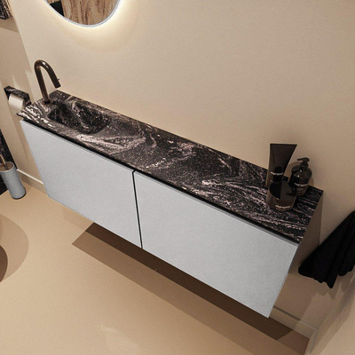 MONDIAZ TURE-DLUX meuble WC 120 cm Plata. Lavabo EDEN Lava position gauche. Avec 1 trou de robinet.