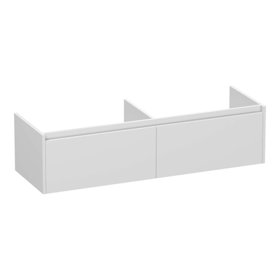 BRAUER Embrace wastafelonderkast - 139x35x45.5cm - 2 softclose lades - greeploos - 2 sifon uitsparingen - hoogglans wit