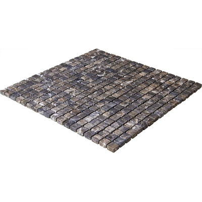 La mosaïque en pierre naturelle Mosaic Factory - 30,2x30,2cm - carrelage mural et de sol - Carré - marbre - mat marron (gris)