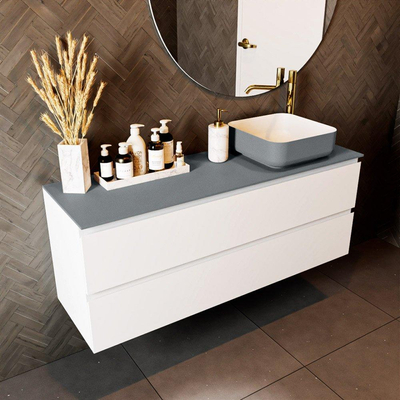 Mondiaz TOP 23 Topblad - 130x23.5x0.9cm - geschikt voor afdekplaat - Solid surface - Plata