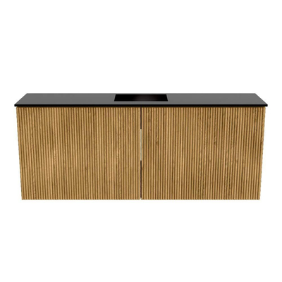 Mondiaz JOYA 100cm meuble de salle de bains - couleur Oak - Vasque FAYE position Milieu 1 trou de robinet couleur Urban.