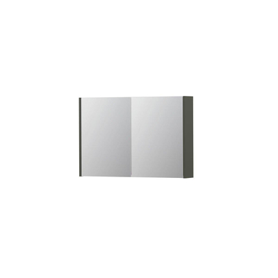 INK SPK1 spiegelkast – 90x60x14 cm – 2 deuren, dubbelzijdige spiegeldeuren – Mat beton groen