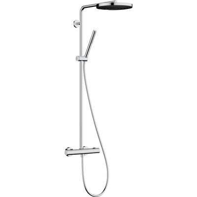 Hansgrohe Pulsify S Puro Ensemble de douche de tête thermostatique - 26cm - douche de tête ronde - douchette à main - chrome