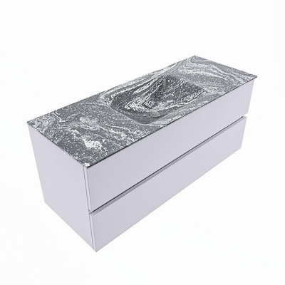 Mondiaz VICA-DLUX ensemble de meuble de salle de bain - 120cm - meuble sous-vasque cale - 2 tiroirs - lavabo encastré cloud milieu - sans trous de robinet - version haute de 60cm - lave