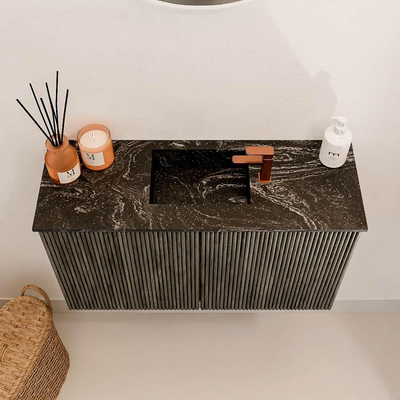 Mondiaz JOYA-DLUX Meuble de toilette 70cm - couleur Shadow - Vasque FAYE position Milieu 1 trou de robinet couleur Lava