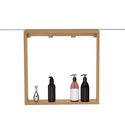 FugaFlow Eccelente Acces étagère avec 4 crochets - pour paroi de douche - 50x50x6.5cm - cuivre brossé