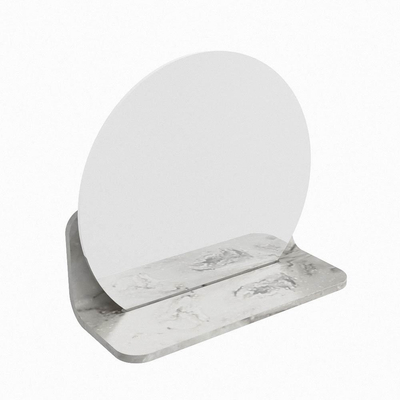 Mondiaz SPOT miroir – Ø 30 cm – avec tablette – Glace (marbre gris)