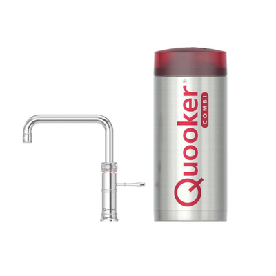 Quooker BE Classic Fusion Square kokendwaterkraan - draaibare uitloop - Combi+ reservoir - Warm / kokend water - Chroom