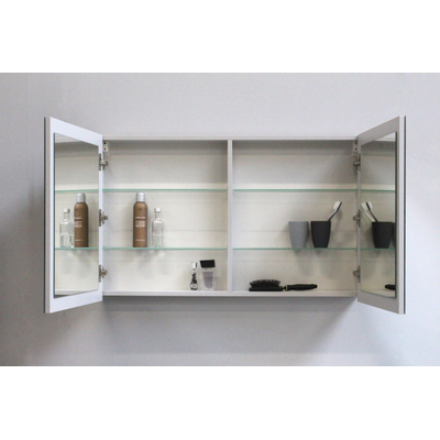 Basic Line Line Bella armoire de toilette 2 portes avec miroir à l''intérieur de la porte 117x60x14cm Gris
