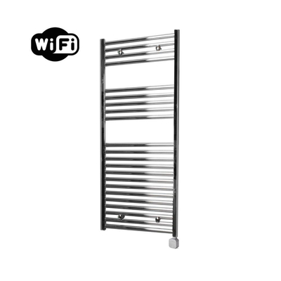Sanicare HPW Elektrische Radiator - 111.8x45cm - 435W - wifi - thermostaat - zilver - rechtsonder - chroom
