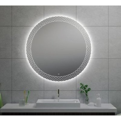 Wiesbaden Deco spiegel rond met LED, dimbaar 100 cm