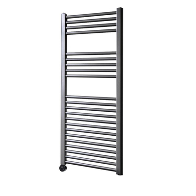 Sanicare Elektrische Radiator - 111.8x60cm - 730W - design - thermostaat - zwart - linksonder - gunmetal (antraciet)