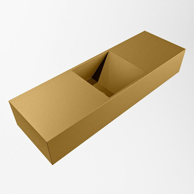 Mondiaz TYNE Fontaine - 70x23x12cm - lavabo centré - sans trous de robinet - solid surface - Oro