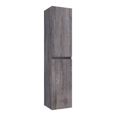 Saniclass Solution badkamerkast 160x35x35cm met 2 greeploze links- en rechtsdraaiende deur MFC Grey Canyon
