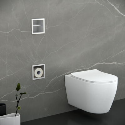 Fortifura Calvi Inbouw Reserve- en toiletrolhouder - PVD - geborsteld RVS