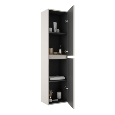 Adema Chaci Armoire colonne - 140x35x27cm - 2 portes - Coton