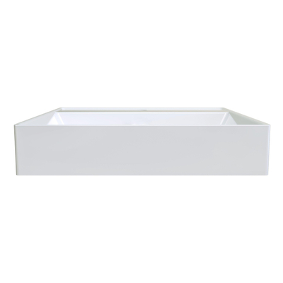 Arcqua Edge Lavabo à poser - 60x47x12cm - 1 trou de robinet - marbre de synthèse - blanc brillant