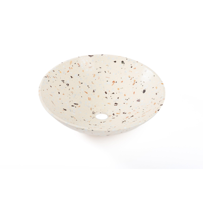 FugaFlow Efficiente Pietra Waskom - 42x42x12cm - rond - terrazzo - mat beige
