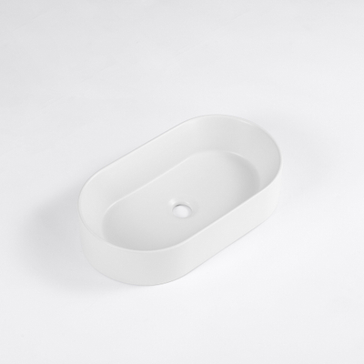 QeramiQ Dely Vasque à poser - 52x30x11.5cm - ovale - céramique - blanc mat