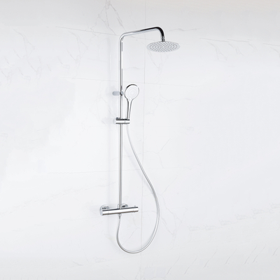 Adema Sparkle 2.0 regendoucheset – thermostatisch – Ø20 cm hoofddouche – 3-standen handdouche – glijstang 110 cm – chroom
