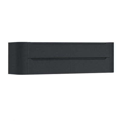H&R Badmeubelen Juice Wastafelonderkast - 160x45x50cm - afgeronde hoeken - 4 lades - geïntegreerde greep - Dark blue mat