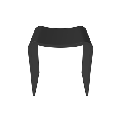 ZEZA Solid Tabouret de douche - 40x30x43 cm - solid surface - noir mat